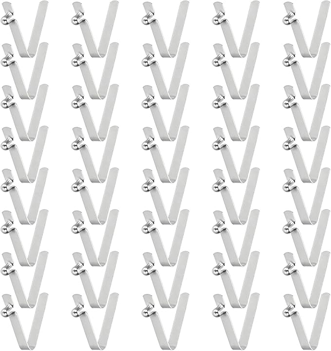 HARFINGTON Single Button Kayak Paddle Snap Spring Clip Spring Steel V-Shaped Hollow Lift Telescopic Locking Tube Pole Clips for Tent Camping