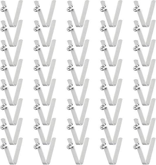 HARFINGTON Single Button Kayak Paddle Snap Spring Clip Spring Steel V-Shaped Hollow Lift Telescopic Locking Tube Pole Clips for Tent Camping