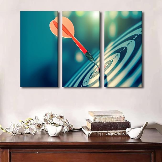 Vintage Wall Art Dart Canvas Wall Art Print Classical Sport Equipment Wall Art for Bedroom Inspirational Wall Decor Art Paintings Modern Giclee Artwork for Office Home Decor Ready to Hang, 40"Wx60"H