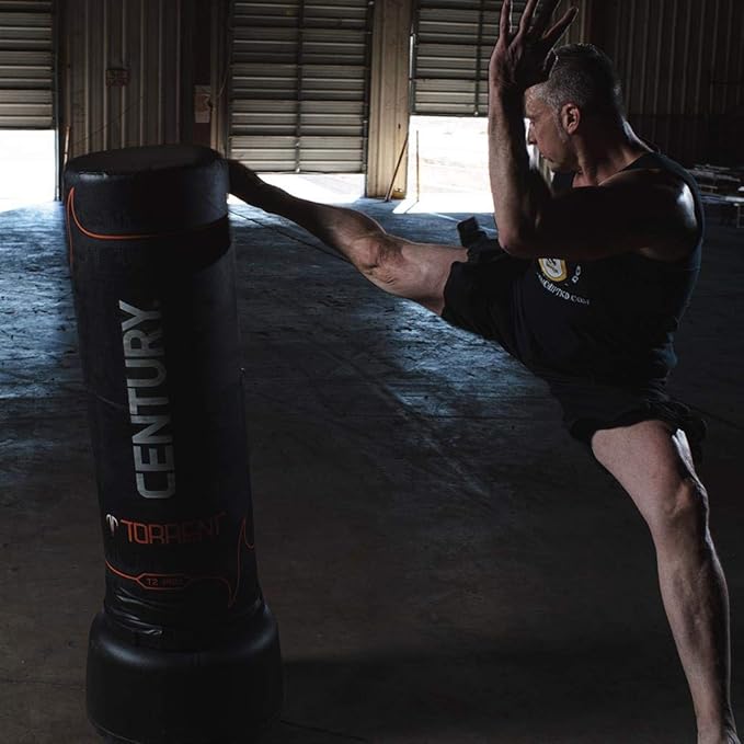 Century Torrent Freestanding Punching Bags - T1 or T2 Options | Black Free Standing Training Heavy Bag | Ideal for Martial Arts, Boxing, Kickboxing and Cardio Workouts | Designed for Men and Women