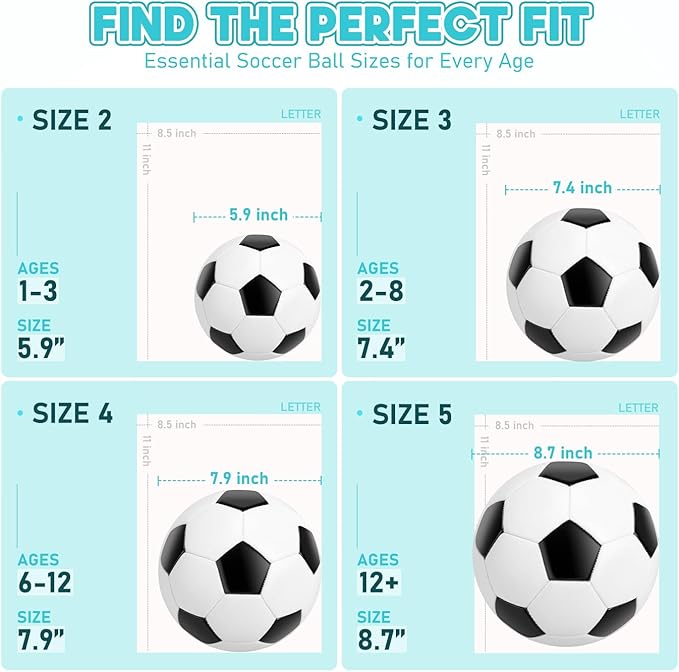 U&C Planet Soccer Ball Size 2/3/4/5 for Toddler and Kids, 1 Pack 2 Pack Classic Cartoon Ball with Pump for Girls and Boys Age 1 and up, Indoor Outdoor Soccer Game Gift