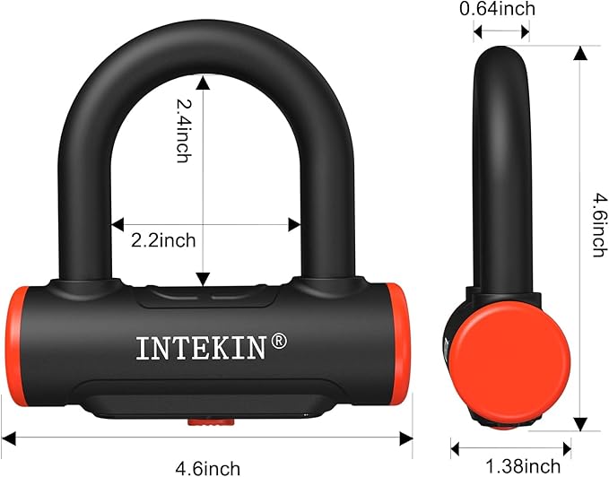 Bike U Lock Heavy Duty Bike Lock Bicycle Lock, 16mm U Lock and 3ft / 5ft / 6ft Length Security Cable with Sturdy Mounting Bracket for Bicycle, Motorcycle and More