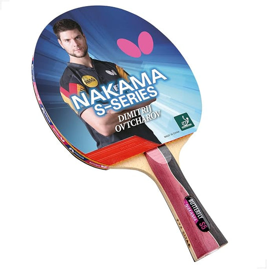 Butterfly Nakama Shakehand Ping Pong Paddle - Recommended for Beginner & Intermediate Level Players - Includes Two Free 40+ Balls - International Table Tennis Federation Approved