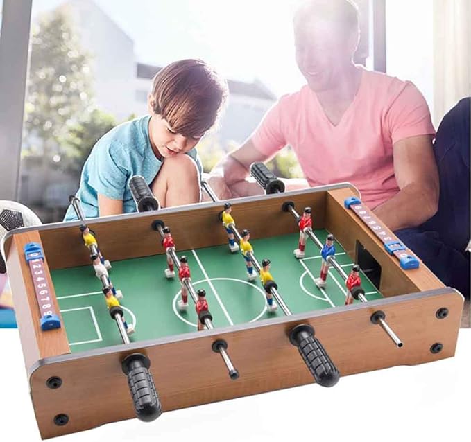 Saycker Table Foosball, Mini Football Table Soccer Tabletops Wood Football Table Top w/Footballs, Game Accessories for Kids Adults Family Night Parties Entertainment