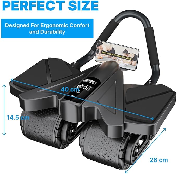 2025 First Ever Calorie Counting Ab Roller High-Performance Abdominal Exercise Machine with Automatic Rebound