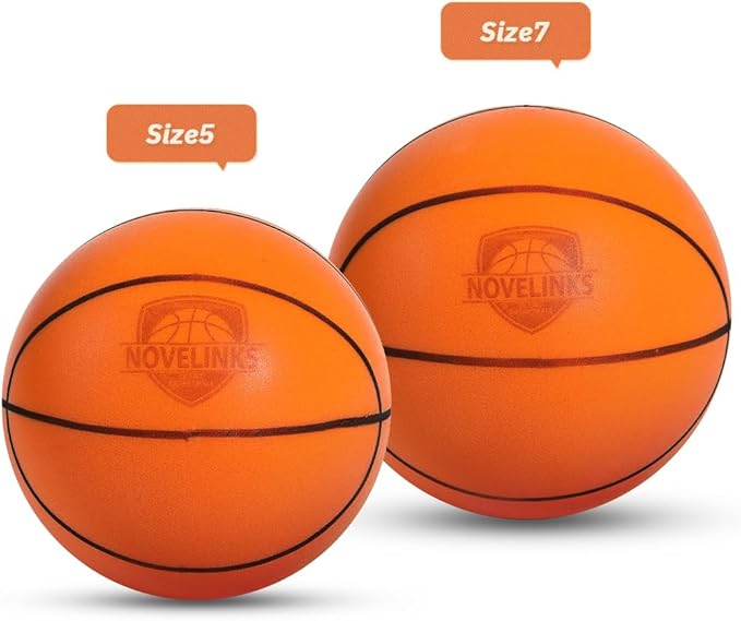 novelinks Silent Basketball Indoor Noiseless Basketball Higher Bounce Training Quiet Ball PU Foam Ball for Indoor Training and Activities