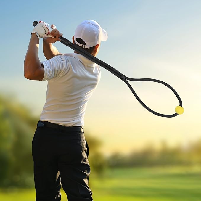 HOMIEE Golf Rope Swing Trainer Set, Golf Swing Training Aid & Swing Correcting Arm Band, Improve Speed, Tempo, Rhythm, Flexibility and Strength, Golf Gifts for Golfers of All Levels