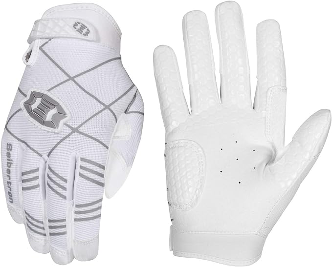Seibertron B-A-R PRO 2.0 Signature Baseball + Softball + Teeball Batting Gloves Super Grip Finger Multiple 11 Sizes + 5 Colors Available Fit Adult Youth Kids Boys Girls Mens Women