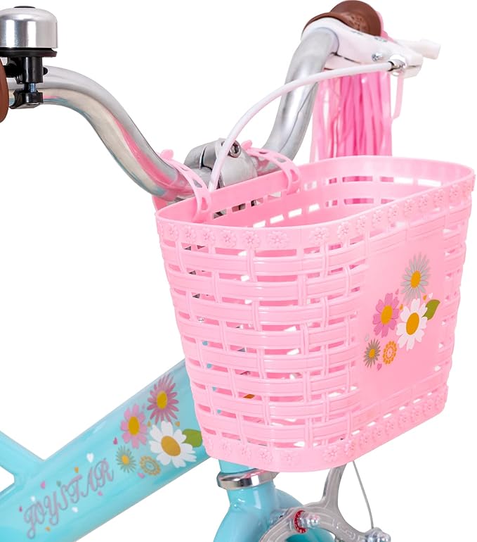 JOYSTAR Little Daisy Kids Bike for Girls Boys Ages 2-7 Years, 12 14 16 Inch Girls Bikes with Doll Bike Seat & Streamers, Boys Bike with Flag & Number Plate, Multiple Colors