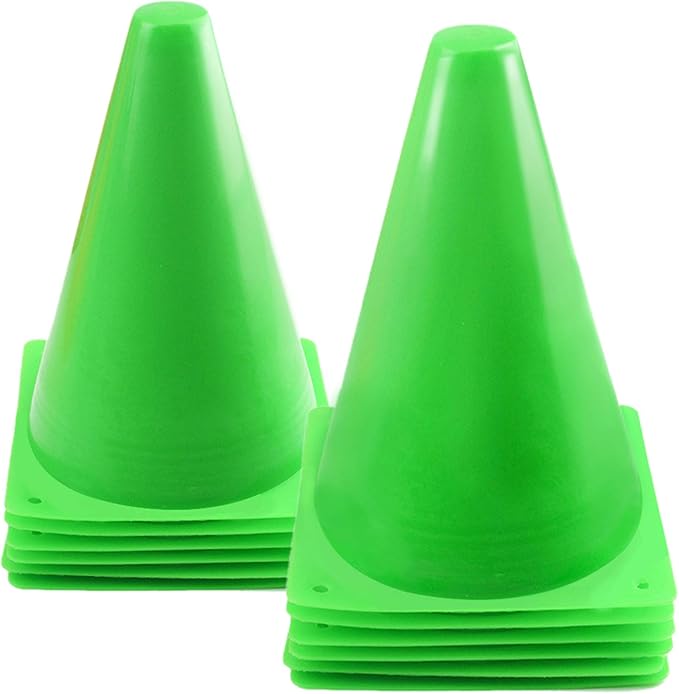 7 Inch Plastic Traffic Cones Sport Training Agility Marker Cone for Soccer, Skating, Football, Basketball, Indoor and Outdoor Games