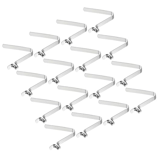 PATIKIL 6.4x5mm Kayak Paddle Snaps, 16 Pack Tent Pole Clips Steel V Shaped Single Pin Push Button Spring Clips Lock Tube Pole Clips for Camping Kayaking