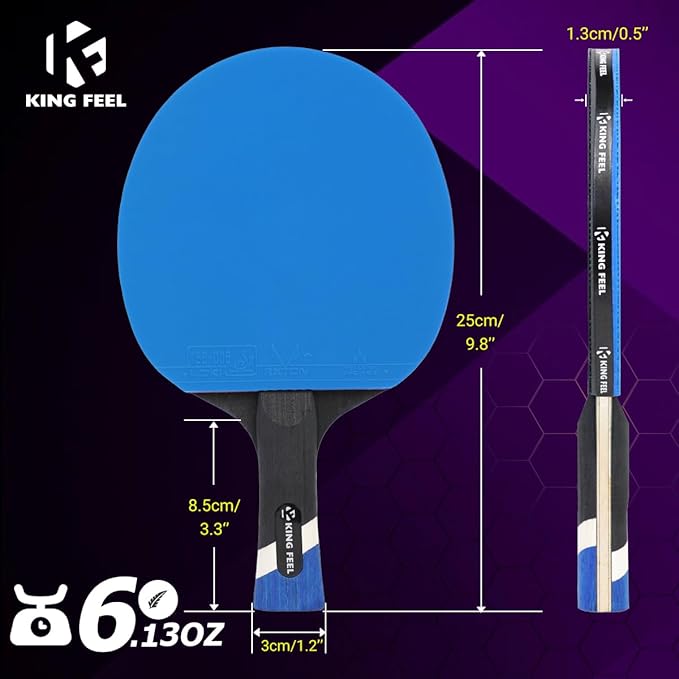 Professional Ping Pong Paddles-Lightweight Carbon Fiber Table Tennis Rackets with 7-Ply Blade, 2.0mm Premium Sponge, ITTF Approved Rubber - for Tournament-Level Performance Table Tennis Paddles
