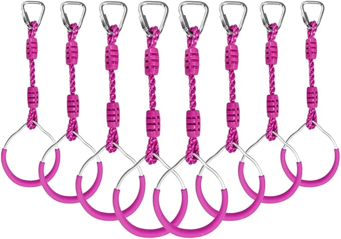 Ninja Ring Fitness Gymnastic Ring Climbing Bar Workout Outdoor Backyard Playground Training Equipment Play Set, Jungle Gym Fist Hanging Swing Monkey Bars Ninja Warrior Obstacle Course Trapeze Playsets