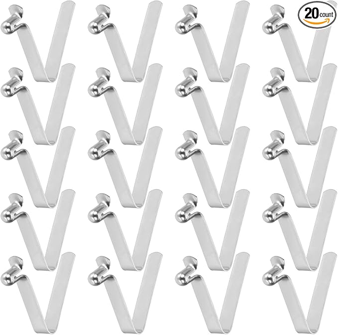 HARFINGTON Single Button Kayak Paddle Snap Spring Clip Spring Steel V-Shaped Hollow Lift Telescopic Locking Tube Pole Clips for Tent Umbrella Camping