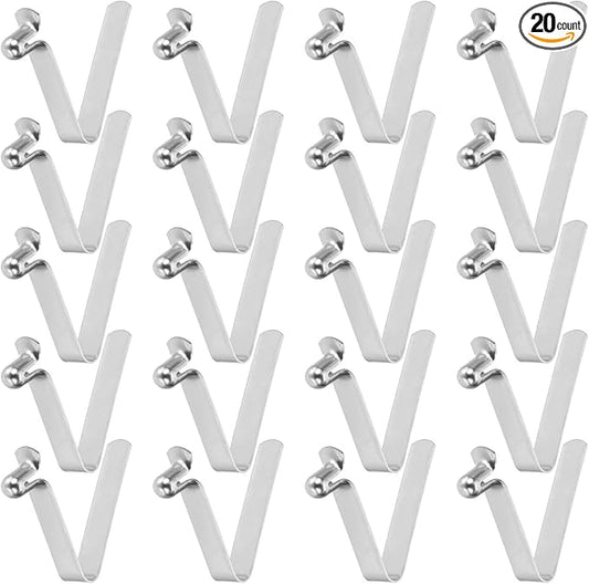 HARFINGTON Single Button Kayak Paddle Snap Spring Clip Spring Steel V-Shaped Hollow Lift Telescopic Locking Tube Pole Clips for Tent Umbrella Camping