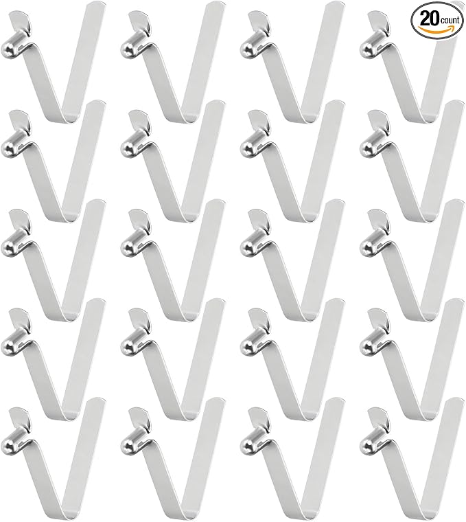 HARFINGTON Single Button Kayak Paddle Snap Spring Clip Spring Steel V-Shaped Hollow Lift Telescopic Locking Tube Pole Clips for Tent Umbrella Camping