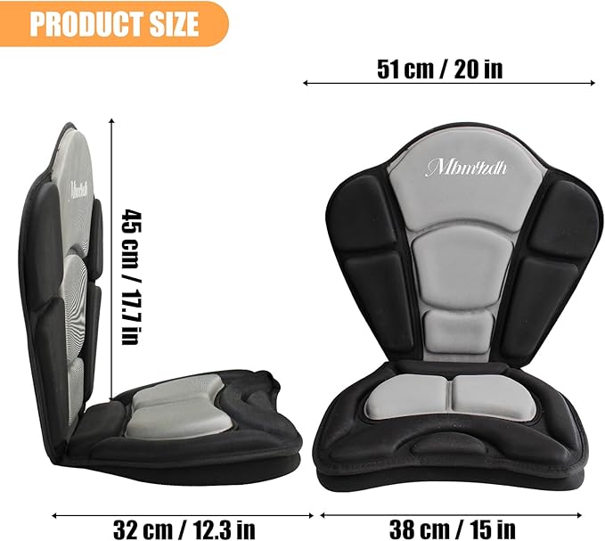 Thickened Kayak Seat,kayak seats with back support– Cushioned Canoe Backrest with Sit-On-Top Design, Padded Back Support for SUP Paddle Boards, Rafting, Fishing