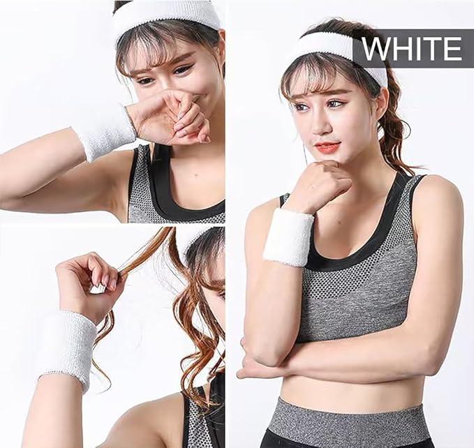 Sweatbands Sports Wristbands for Kids and Women - 3 inch Elastic Athletic Wrist Bands for Tennis, Basketball, Running, Working Out