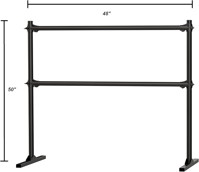 Zlinke 4FT Height Adjustable Ballet Barre, Freestanding Ballet Bar, Heavy Duty Dance Bar Support, Sturdy Construction, Anti-Slip for Kids Adult, Home and Gym Use