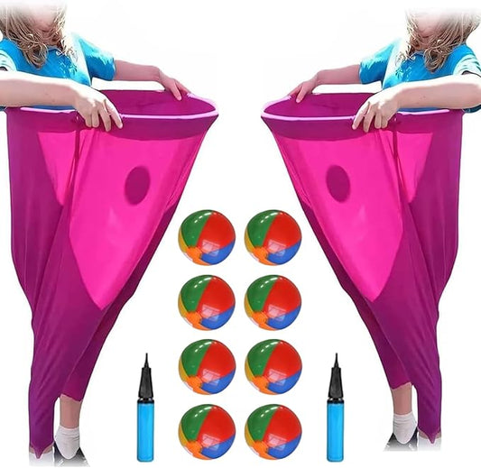 Granny Pants Yard Game Set-Granny Pants Party Rush! Granny Pants Outdoor Game with Bouncy Balls Air Pumps,The Ultimate Backyard Party Games! Team Relay Family Reunion Field Games Set