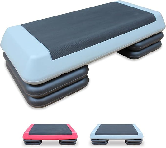 Aerobic Step Platform 30" × 14" Height Adjustable Workout Step for Fitness Strength Training with Risers Exercise Platform for Home Gym