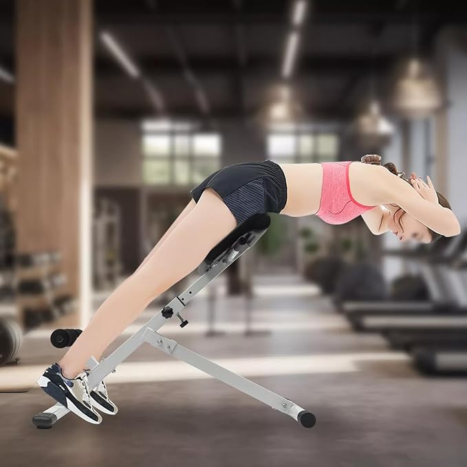 Fitness Roman Chair Training Hyperextension Bench Exercise 5 Levels Adjustable Sport Roman Chair Back MAX 300LBS for Home, Gym, Hotel, School, and Other Occasions