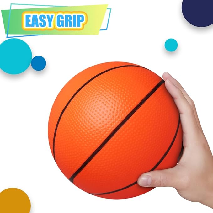 Dilabnba 8" Mini Rubber Replacement Basketballs for Basketball Hoop/Pool, Toddler Soft Beach Bouncy Ball Sports Party Game for Kids Adults, Junior Balls Indoor & Outdoor Arcades & Games (4PCS)