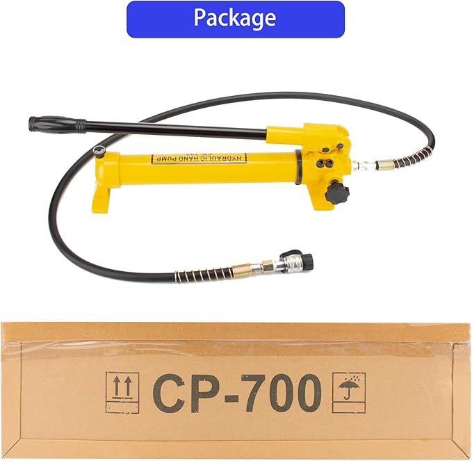 CP-700 Hydraulic Hand Power Pump - Portable with 10000psi Max Pressure Output, Compatible with Jack, Cutter, Puncher and Other Hydraulic Tools