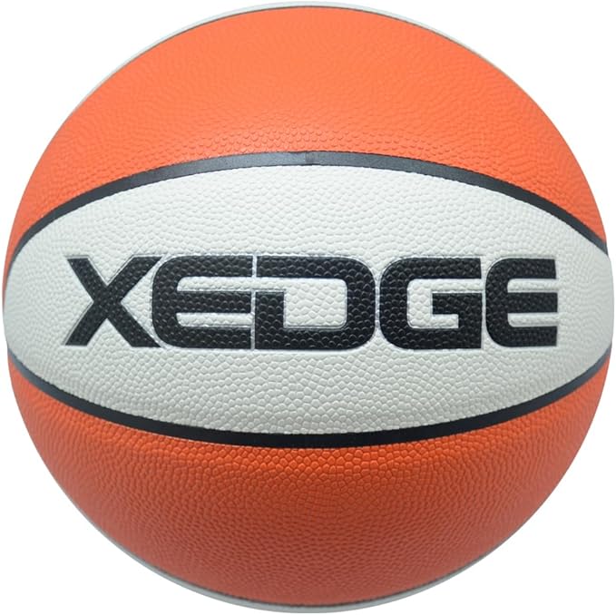 XEDGE Basketball 28.5” Size 6 Indoor Outdoor Leather Basketball Set