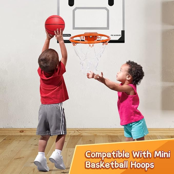 Mini Foam Basketball for Hoop, 5" Squeeze PU Balls for Over The Door Hoop, Replacement Balls for Kids Adults, Beach Indoor Outdoor Sport Game Gift Set 3 PCS (Rainbow)