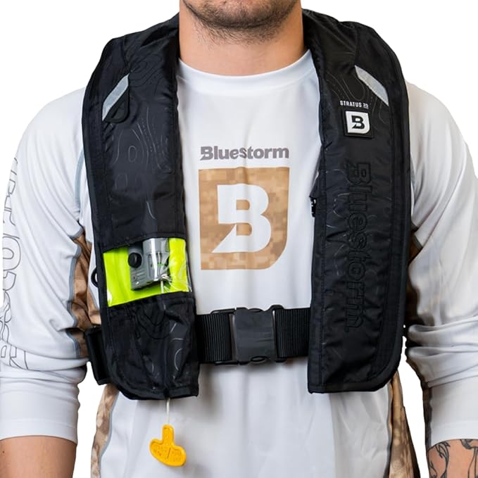BLUESTORM Stratus 35 Inflatable Life Jacket PFD for Adults | US Coast Guard (USCG) Approved Automatic Self Inflating Life Vest Preserver with Manual Ripcord