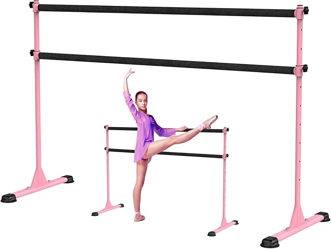 Height Adjustable Ballet Barre, Heavy Duty Freestanding Dance Bar, Anti-Slip Sturdy for Kids & Adults, Ideal for Home, Ballet, Fitness, Yoga