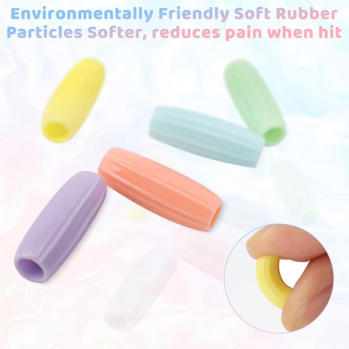 Coolrunner 9 FT Upgraded Kids Jump Rope, 2PC Soft Beaded Skipping Rope with Soft Anti-slip Handles, Adjustable Jumping Rope for Kids Adults, Plastic Segmented Long Enough