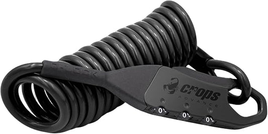 Bike Lock Cable, Q5-COCON 6ft Black, 3-Digit Resettable Combination Cable Lock, Compact Design, Easy to Carry, Bicycle Lock Cable