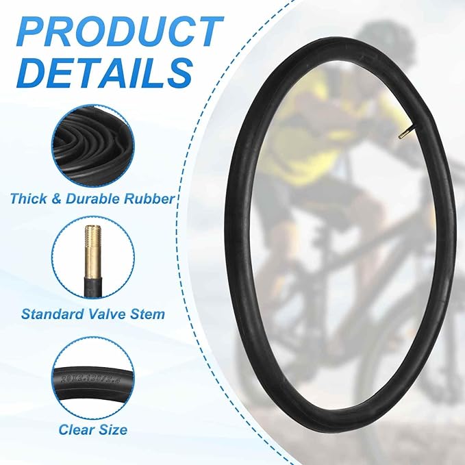 HARFINGTON Inner Tubes Width Rubber Bicycle Tubes with Standard Valve for MTB Mountain Dirt Bike