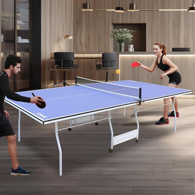 Foldable Ping Pong Table Portable 4.5FT/6 FT/9FT Table Tennis Table Foldable for Indoor Outdoor Games - Quick Assembly