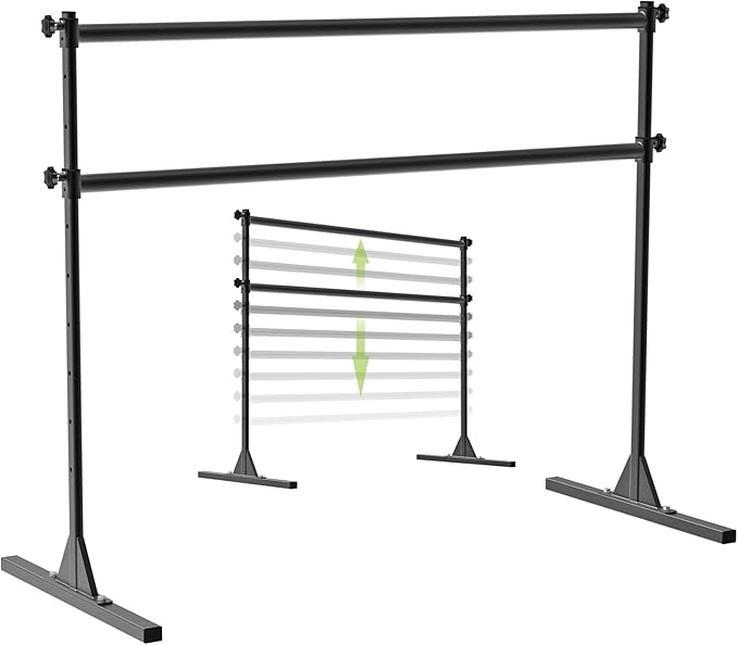 SELEWARE Height Adjustable Ballet Barre Freestanding Ballet Bar Heavy Duty Dance Bar Support Barre Movements Body Stretch Pull-ups, Sturdy Construction Never Fall Apart, Anti-Slip