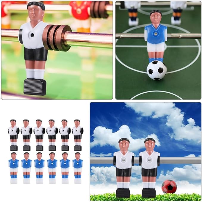BESPORTBLE Pcs Foosball Replacement Players Set, Durable Abs Simulation Football Athletes, Assorted Colors, 4.33 Inch for Standard Foosball Table Rods, Ideal for Home Game Rooms and Parties
