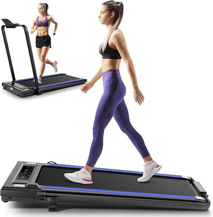 ANCHEER 4 in 1 Under Desk Treadmill with Incline - 2s Folding/Max 300 lb Capacity Walking Pad - Compact Electric Treadmill for Home, Gym, or Office with LED Touch Screen and Remote Control