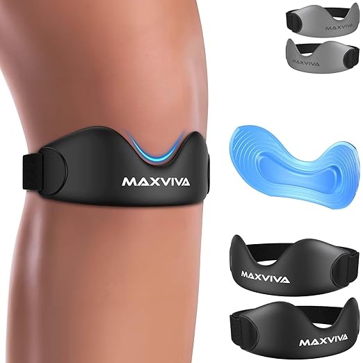 Patellar Tendon Support Strap 2 Pack, Knee Brace Patella Band for Running Hiking Basketball Gym Fitness Tennis Badminton Cycling, Offers Relief from Meniscus Tear and Knee Pain.