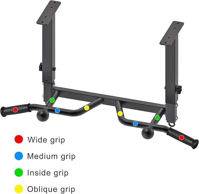 SELEWARE Heavy Duty Welded Pull Up Bar, Versatile Doorway Wall Mount, Joist Mounted, and Ceiling Mounted Chin Up Bars, Thick Metal Sturdy Construction for Full Body Workouts Support 500 lbs