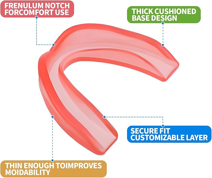 8 Pcs Sports Mouth Guards Adults and Junior Sports - Black Mouth Pieces Tooth Protector for Boxing Basketball Football Mouth Guard for Braces