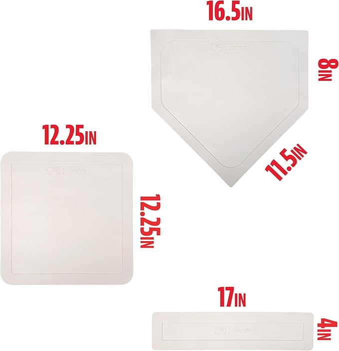 Franklin Sports MLB Throw Down Baseball Bases with Home Plate + Pitcher's Rubber - Backyard Rubber Base Set Perfect for Baseball, Teeball + Kickball