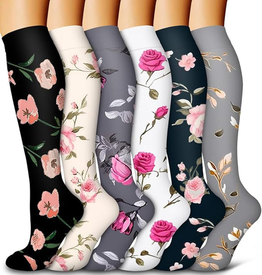 6 Pack Copper Compression Socks for Women and Men Circulation-Best Support for Medical, Running,Nursing,Athletic