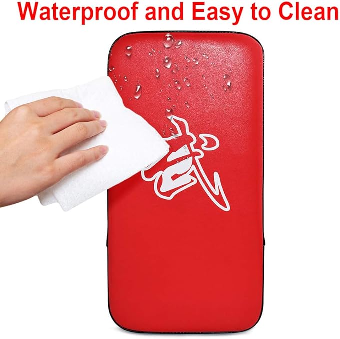 TLBTEK Taekwondo Kick Shield - Muay Thai MMA Karate Kickboxing Training Pads - Curved Leather Strike Shield