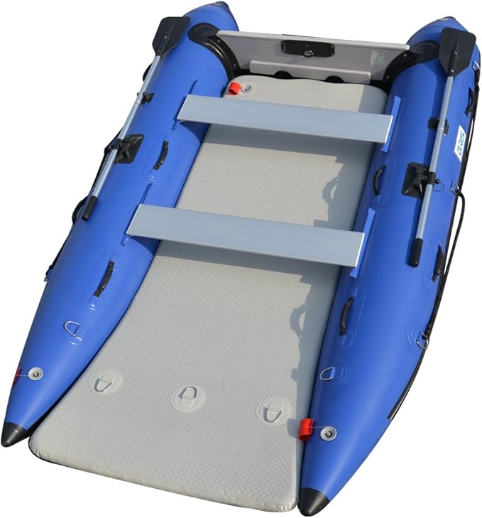 BRIS 11 ft Inflatable Catamaran Inflatable Boat Inflatable Dinghy Mini Cat Boat Blue