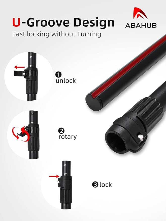 Abahub SUP Paddle - 3 Piece Adjustable Paddles - Lightweight Stand-up Paddle Oars for Paddleboard, Adjustable Aluminum Alloy Shaft 68" - 84", Black/Blue/Green/Orange/Red/Yellow Plastic Nylon Blade