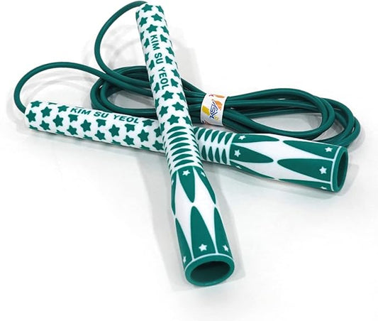 Skipping Jump Rope for Fitness Workout - Light Weight, Adjustable, Tangle Free, Excellent line control for Cardio Boxing, CrossFit, Training Exercise All Ages and Gender ( Special Luxury, KA-220, Made in Korea)