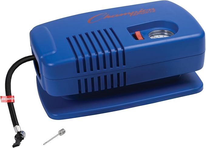Champion Sports Electric Ball Inflator with Needle - Quiet Air Compressor for Basketball, Soccer, Volleyball & Sports Balls, High PSI Rating, Fast Inflation, 110-120V AC Power for Gym & School Use