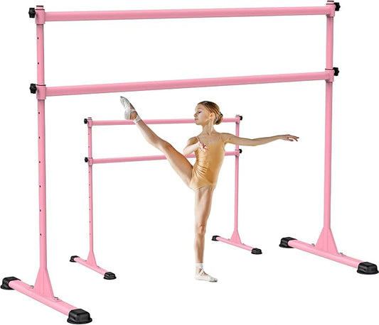 Dolibest Freestanding Ballet Bar, Height Adjustable Ballet Bar, Heavy Duty Dance Bar, with Non-Slip Rubber Pads, Enhanced Stability, Dance/Yoga/Fitness Stretching Bar, Ideal for Kids and Adults
